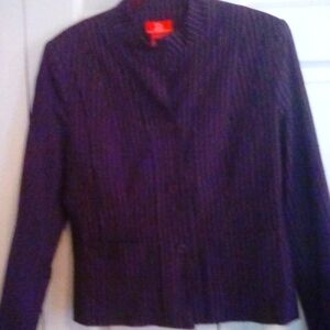 Oscar De Le Renta Purple Stripe Blazer Size 12